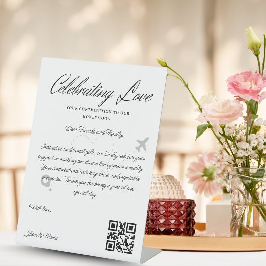 旅行基金要求Qrコードハネムーン基金 台座サイン