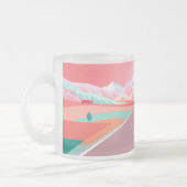 旅行夏サンセットスカイロードトリップロッキーマウンテン フロストグラスマグカップ (左)