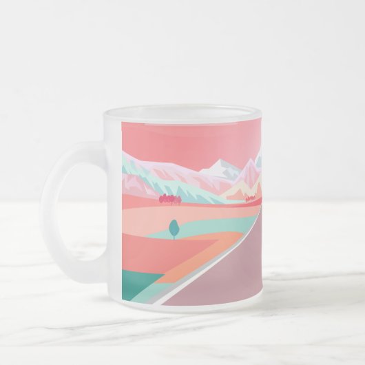 旅行夏サンセットスカイロードトリップロッキーマウンテン フロストグラスマグカップ (左)