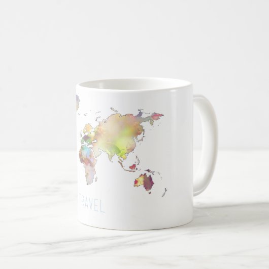 旅行多彩な世界地図のマグ コーヒーマグカップ (正面右)