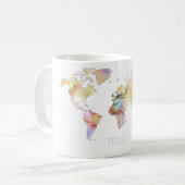 旅行多彩な世界地図のマグ コーヒーマグカップ (正面左)