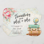 旅行夫人ctへのテーマのブライダルシャワーの失敗 招待状 (正面/裏面)