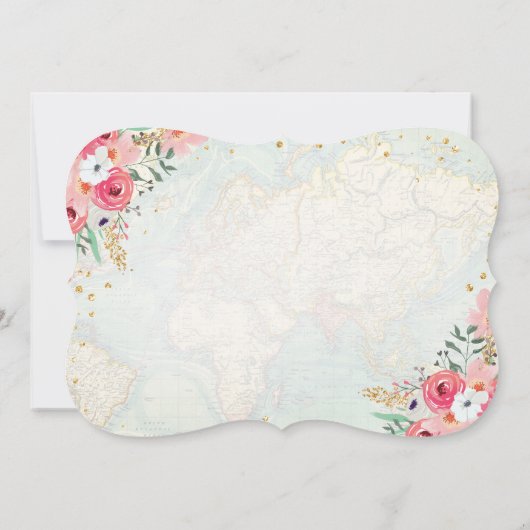 旅行夫人ctへのテーマのブライダルシャワーの失敗 招待状 (裏面)