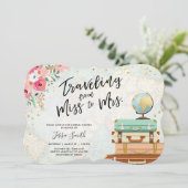 旅行夫人ctへのテーマのブライダルシャワーの失敗 招待状 (スタンド正面)