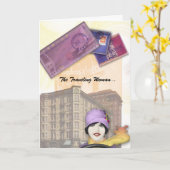 旅行女性シリーズ – フラッパー カード (黄色い花)