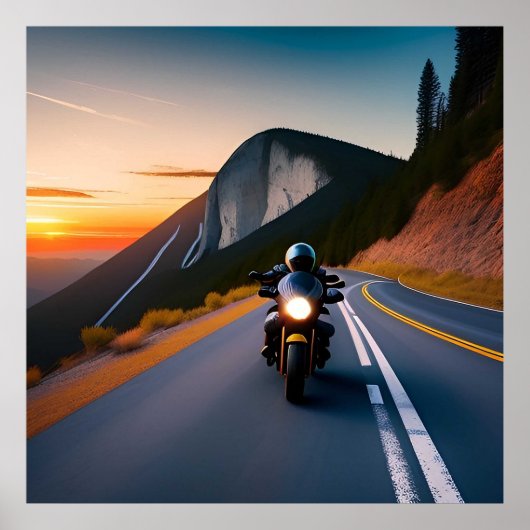 旅行好きな人のためのバイクツアー風景 ポスター (正面)
