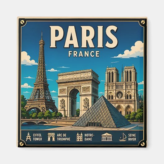 旅行好きな方へのパリ フランス 休暇の思い出🧲 マグネット (正面)
