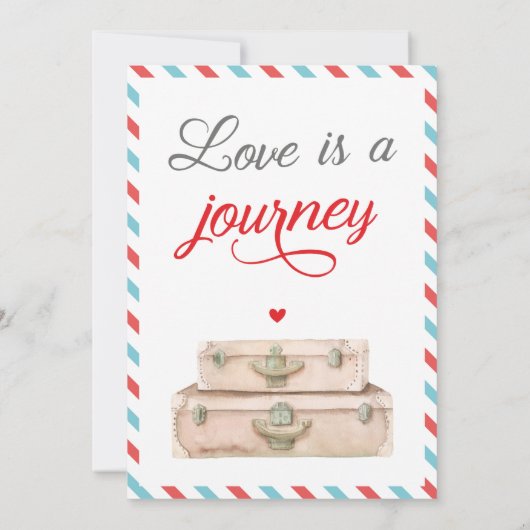 旅行婚約招待状スーツケースアドベンチャー 招待状 (裏面)