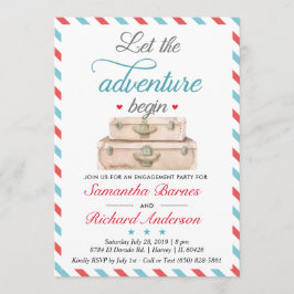 旅行婚約招待状スーツケースアドベンチャー 招待状