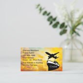 旅行専門業者兼エージェントのサンセットの名刺 名刺 (スタンド正面)