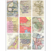 旅行引用文アンティークワールドマップコラージュアート シール (正面)