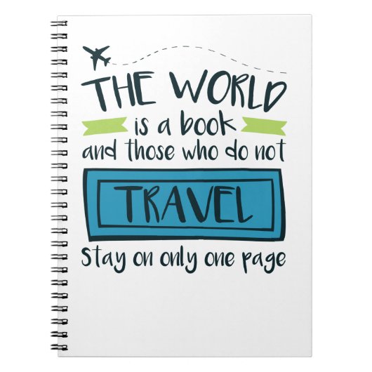 旅行引用文ザ・ワールドは本 ノートブック (正面)