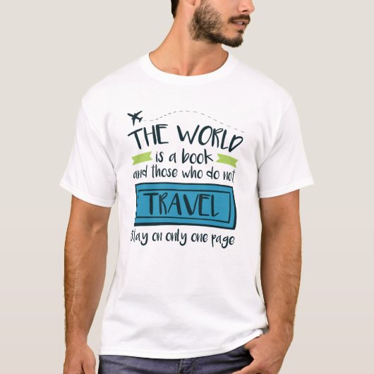 旅行引用文ザ・ワールドは本 Tシャツ (正面)