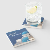 旅行引用文ホームデコールとギリシャ写真 ストーンコースター (横)