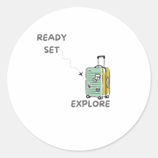 旅行引用文レディーセットエクスプロア – wanderlustデコール ラウンドシール (正面)