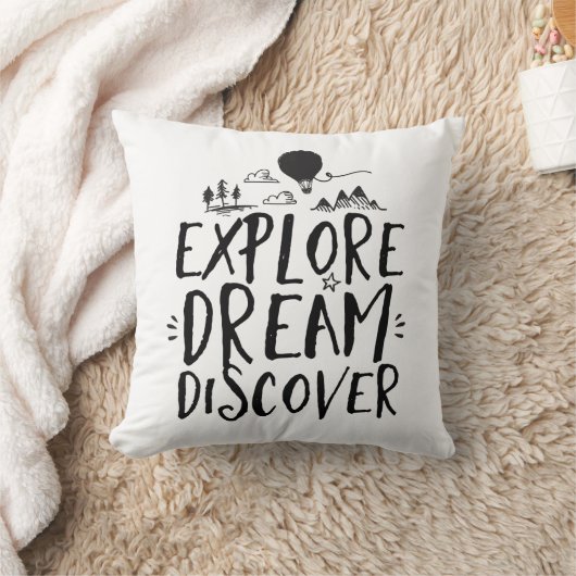 旅行引用文探索ドリームディスカバーピロー クッション (ブランケット)