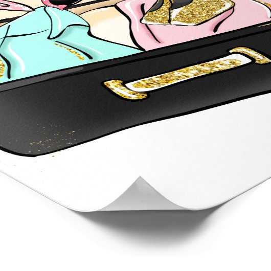 旅行恋しく思からミセスブライダルシャワーへのお願い ポスター (角)