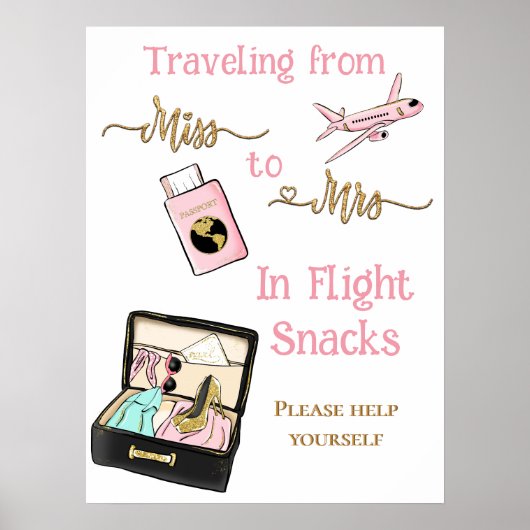 旅行恋しく思からミセスブライダルシャワーへのお願い ポスター (正面)