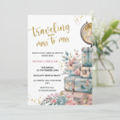 旅行恋しく思からミセスブライダルシャワーへの招待 招待状 (スタンド正面)