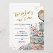 旅行恋しく思からミセスブライダルシャワーへの招待 招待状 (正面/裏面)