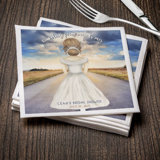 旅行恋しく思からミセスブライダルシャワー スタンダードカクテルナプキン