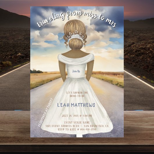 旅行恋しく思からミセスブライダルシャワー 招待状