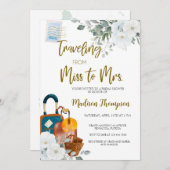 旅行恋しく思からミッズ・ブライダルシャワー 招待状 (正面/裏面)