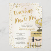 旅行恋しく思からミッズ・ブライダルシャワー 招待状 (正面/裏面)