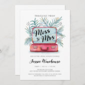 旅行恋しく思のブライダルシャワー 招待状 (正面/裏面)