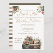 旅行恋しく思のミセスヴィンテージ荷物 招待状 (正面/裏面)