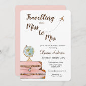 旅行恋しく思テーマミセス・ブライダルシャワー 招待状 (正面/裏面)