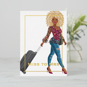 旅行恋しく思バチェロレッテフォイル・インビタット夫人 箔招待状