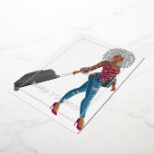 旅行恋しく思バチェロレッテ 箔招待状 (回転した状態)