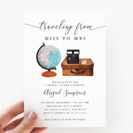旅行恋しく思ブライダルシャワーからMRS 招待状