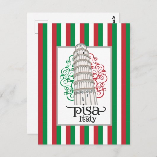 旅行愛好家のためのピサの塔の傾き ポストカード (正面/裏面)