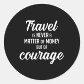 旅行旅行アドベンチャー引用文引用文ギフトアイディア ラウンドシール (正面)