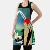 旅行日本の観光ポスター1930sアールデコ少女 エプロン (インサイチュ)