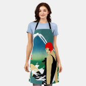 旅行日本の観光ポスター1930sアールデコ少女 エプロン (着用した状態)