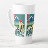 旅行日本の観光ポスター1930sアールデコ少女 カフェラテマグ (左アングル)