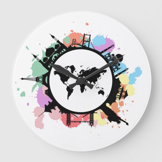 旅行時間です ラージ壁時計 (正面)