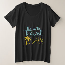 旅行時間ビーチ プラスサイズTシャツ