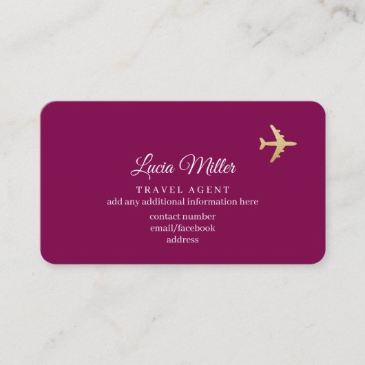 旅行業者用ワインカラー名刺 名刺 (正面)