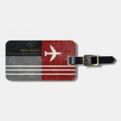 旅行機旅行業者名とイニシャル 男らし ラゲッジタグ (正面横)