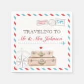 旅行機結婚のナプキンの飾りミセス スタンダードカクテルナプキン (正面)