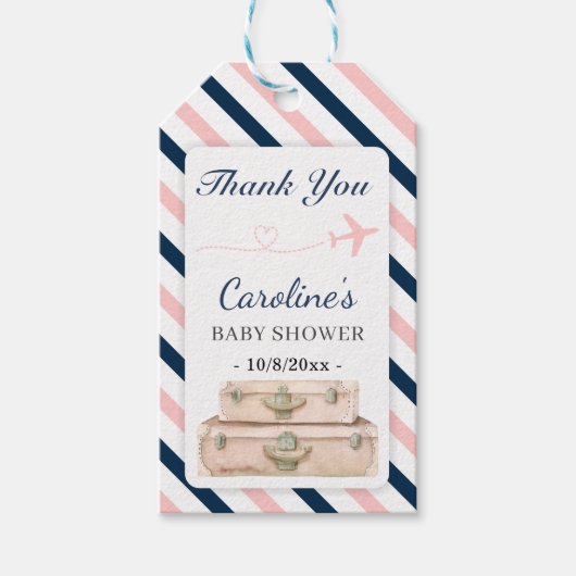 旅行機赤ちゃんシャワー中立の好意 ギフトタグ (正面)