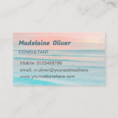 旅行海スカイブルーモダン 名刺 (裏面)