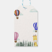 旅行熱気球ジャングルキリン赤ちゃんシャワー ギフトタグ (裏面)