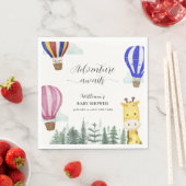 旅行熱気球ジャングルキリン赤ちゃんシャワー スタンダードランチョンナプキン (インサイチュ)