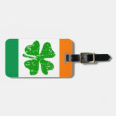 旅行用の緑の白いオレンジ色のシャムロックの荷物タグ ラゲッジタグ (正面横)