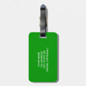 旅行用の緑の白いオレンジ色のシャムロックの荷物タグ ラゲッジタグ (裏面縦)